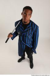 Man Adult Average Black Fighting with sword Standing poses Casual